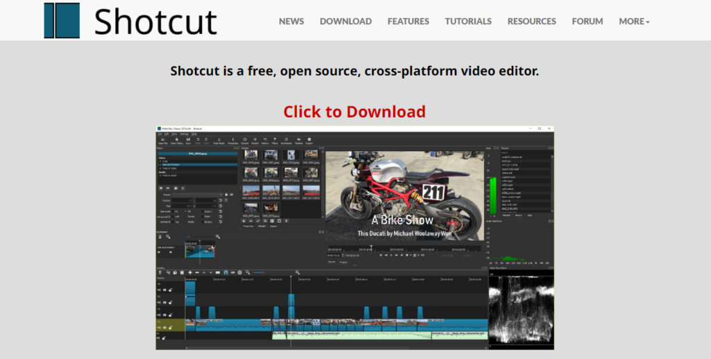 Shotcut tool main site